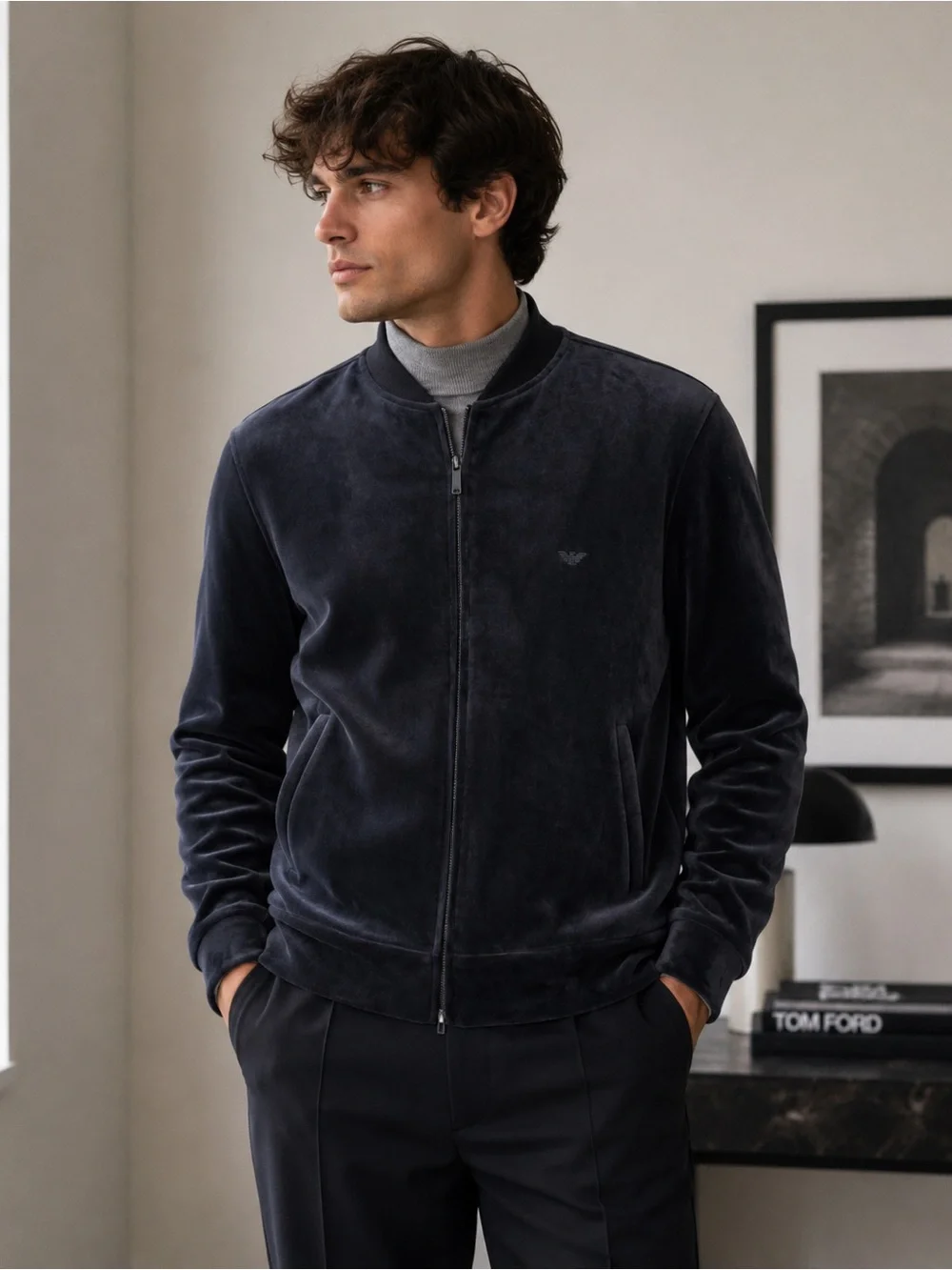 Authentic Emporio Armani velvet full size sweatshirt